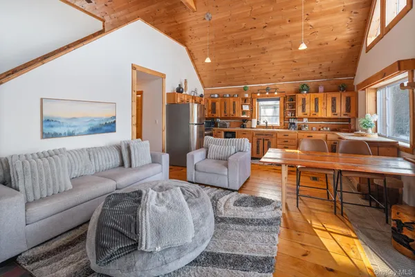 a living room with furniture and a couch