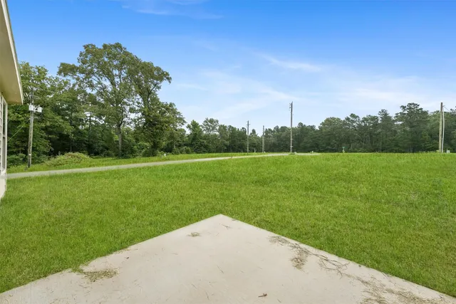 a view of a field with a big yard