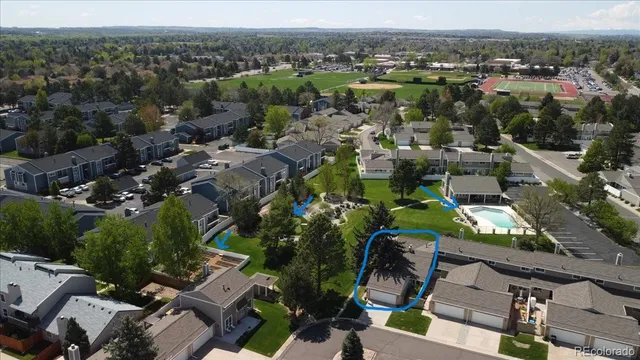 an aerial view of multiple house