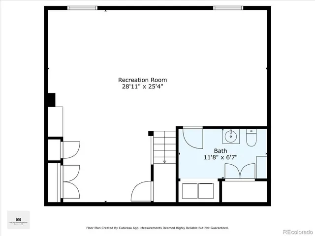 a picture of a room with a white wall and a painting