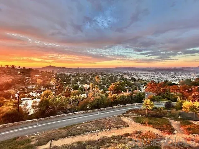 a view of city and mountain