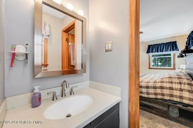 a bathroom with a tub