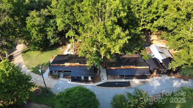 an aerial view of a house