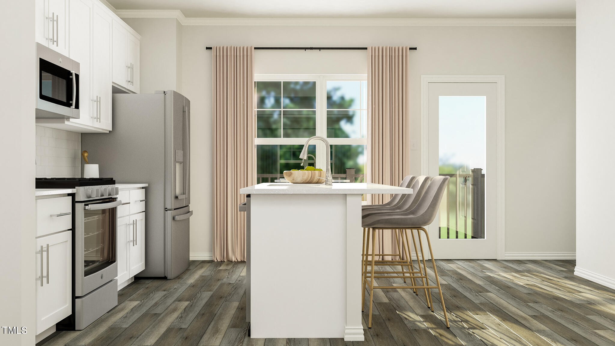 510 Light Oak Way Apex, NC 27539 - Photo 12 of 37 a view of a dining room with furniture a kitchen and chandelier