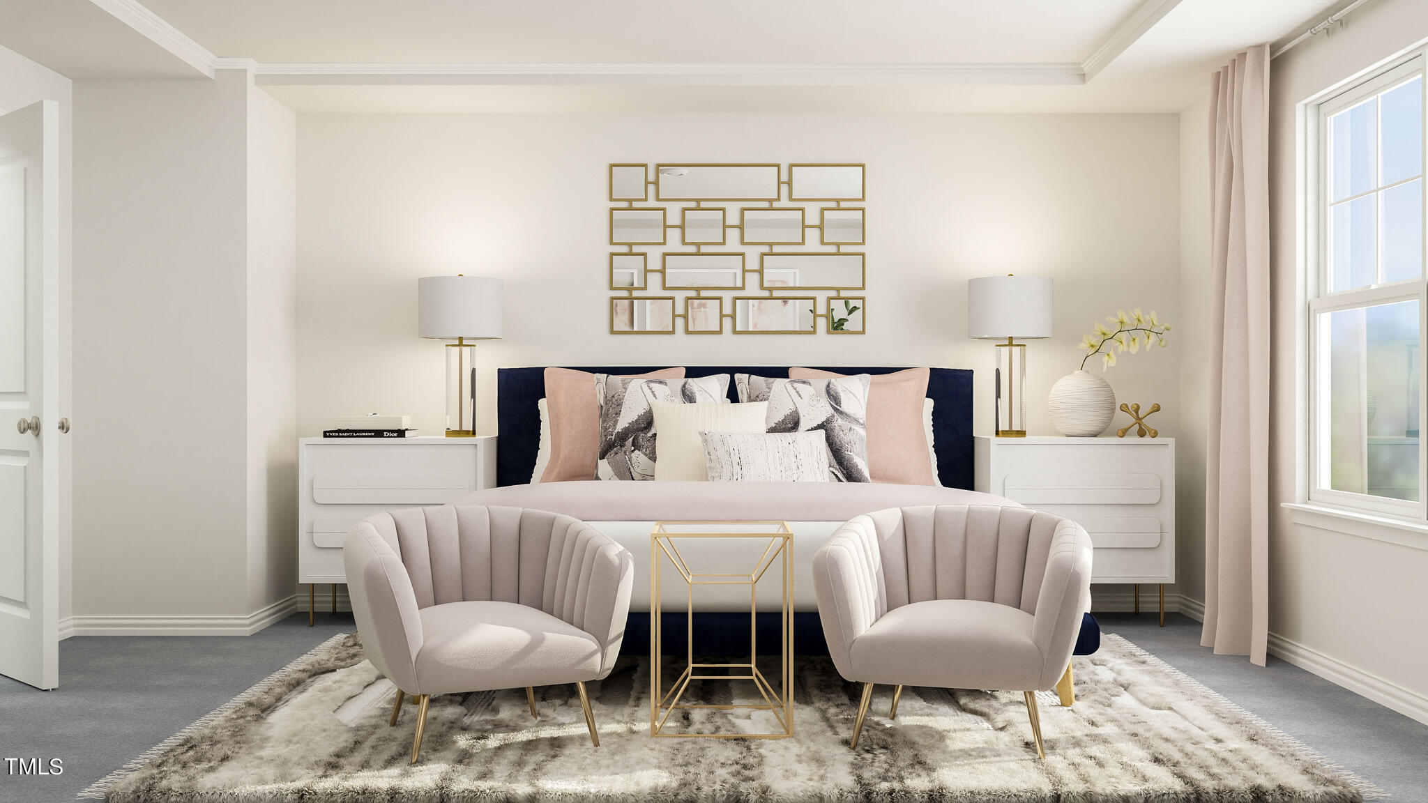 510 Light Oak Way Apex, NC 27539 - Photo 14 of 37 a bedroom with a bed and wooden floor