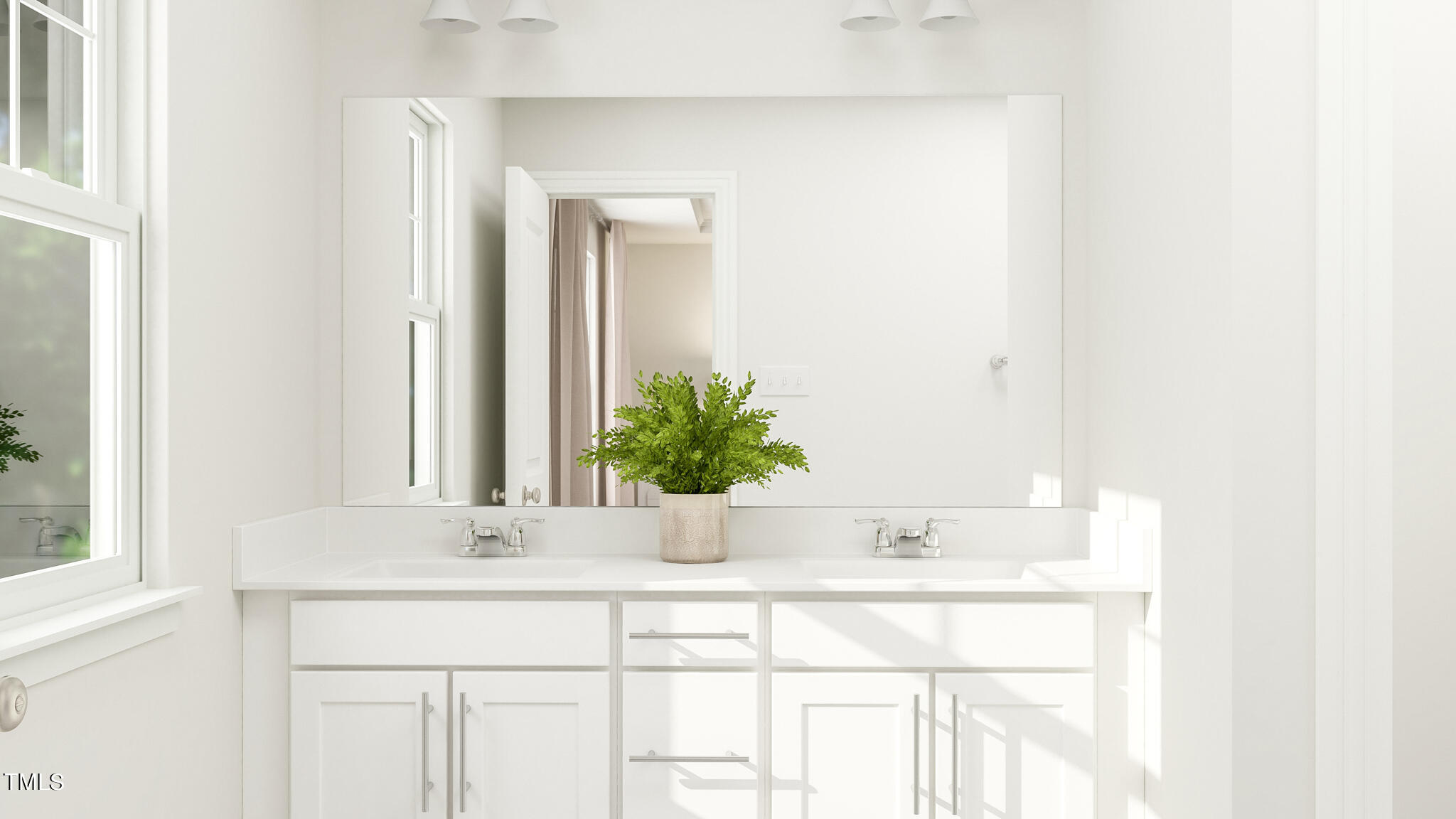 510 Light Oak Way Apex, NC 27539 - Photo 17 of 37 a bathroom with a sink and a mirror