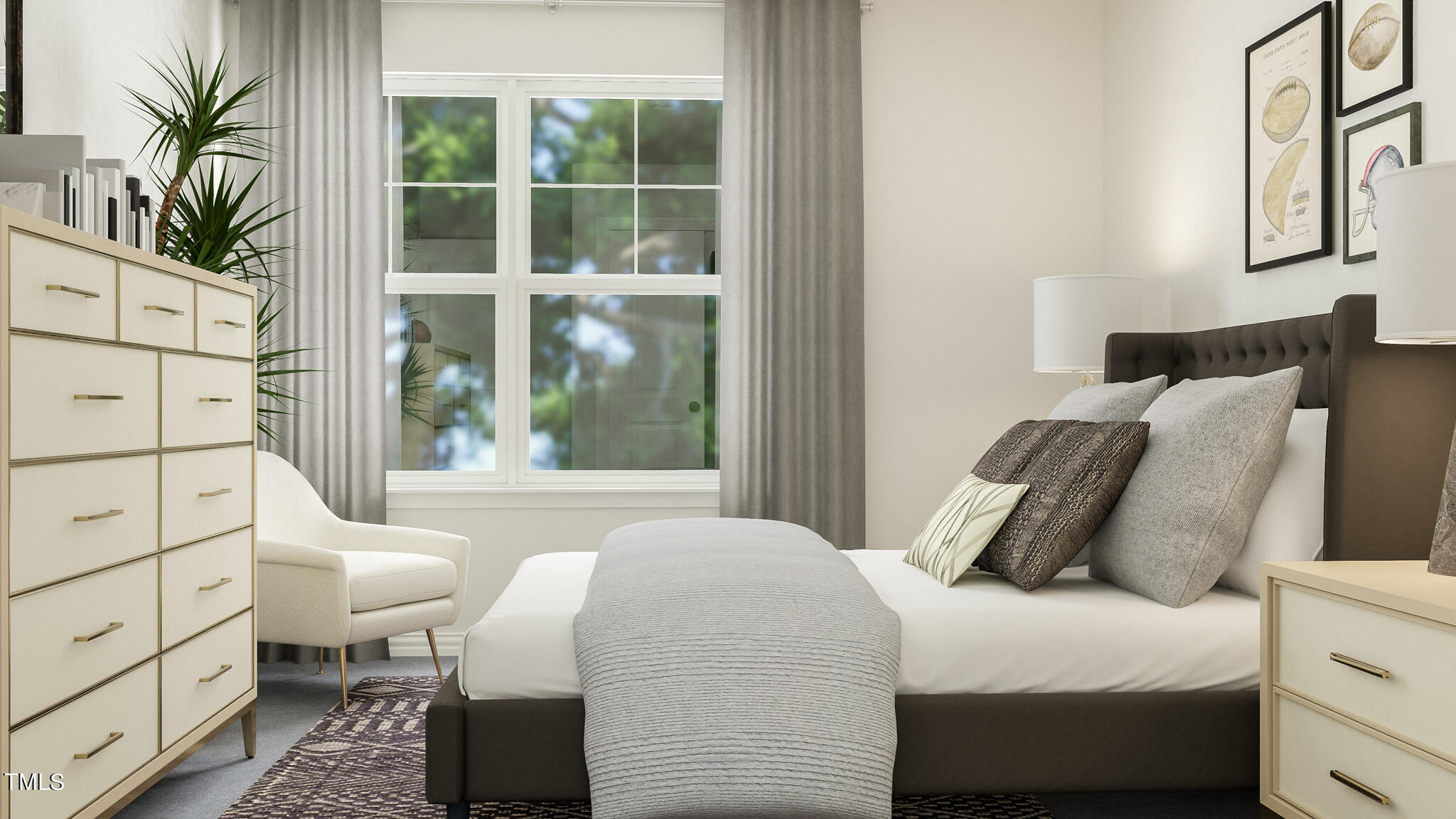 510 Light Oak Way Apex, NC 27539 - Photo 20 of 37 a bedroom with a large bed and a window with outer view