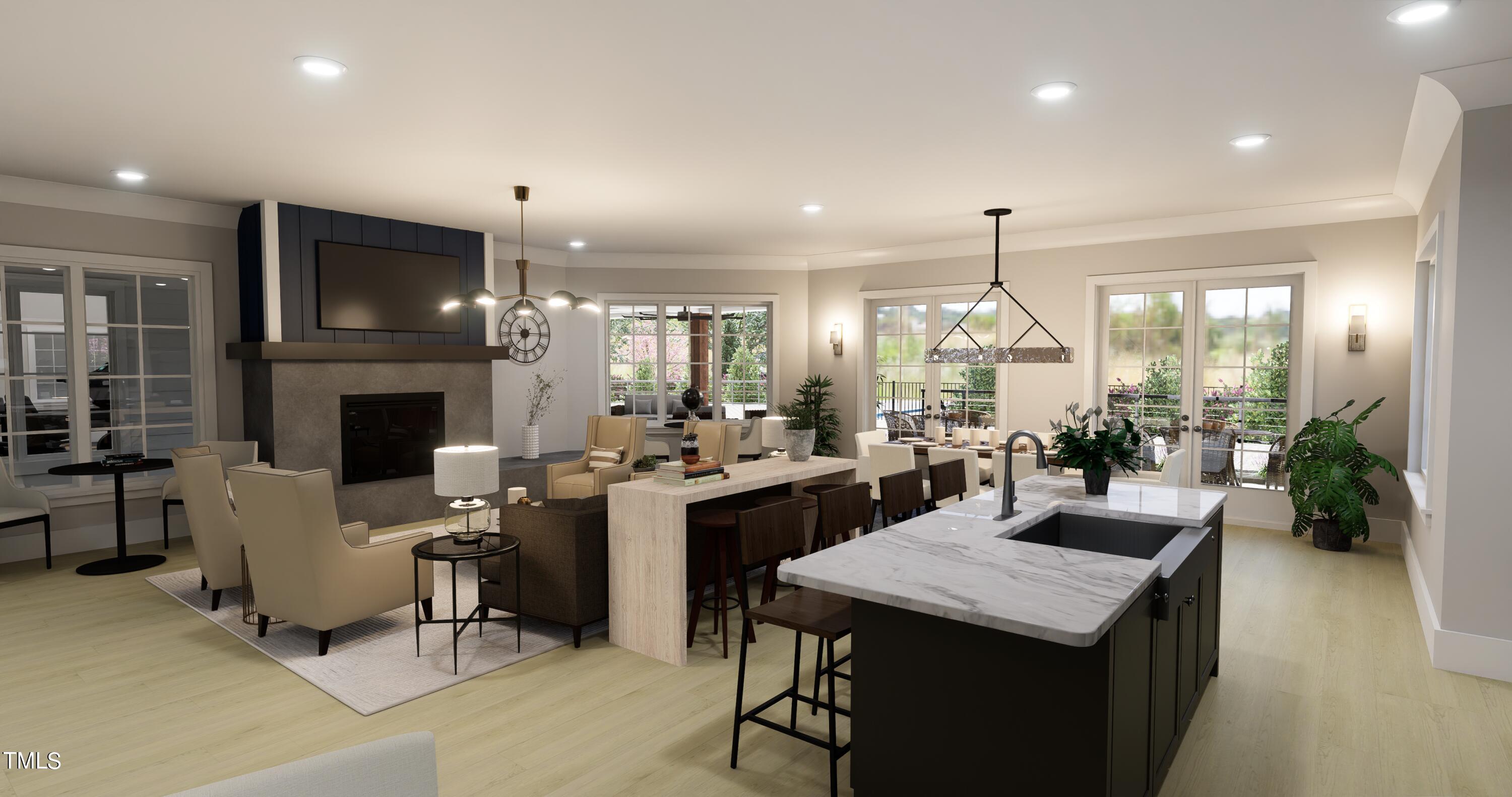 510 Light Oak Way Apex, NC 27539 - Photo 28 of 37 a kitchen with a table chairs refrigerator and microwave