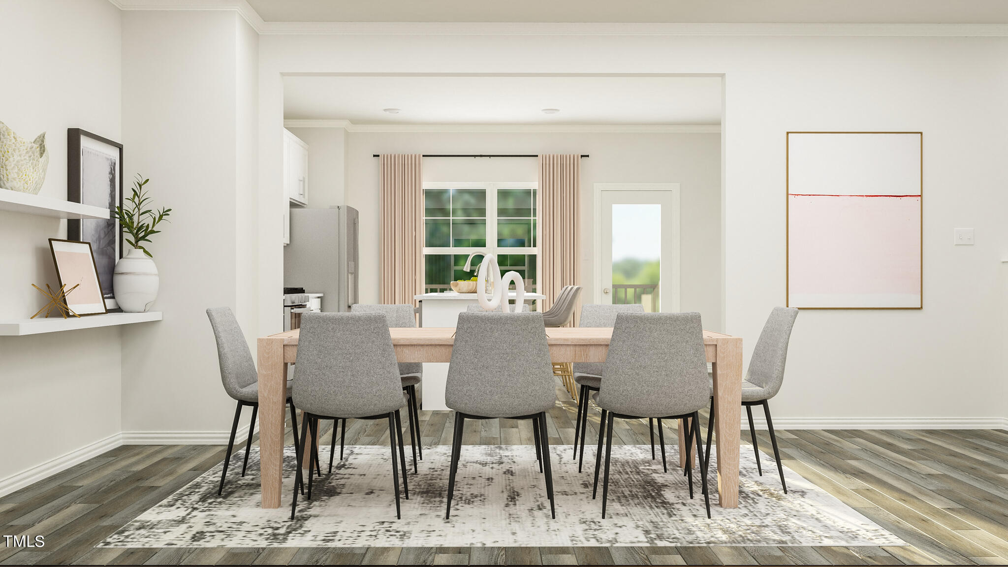 510 Light Oak Way Apex, NC 27539 - Photo 8 of 37 a view of a dining room with furniture window and wooden floor