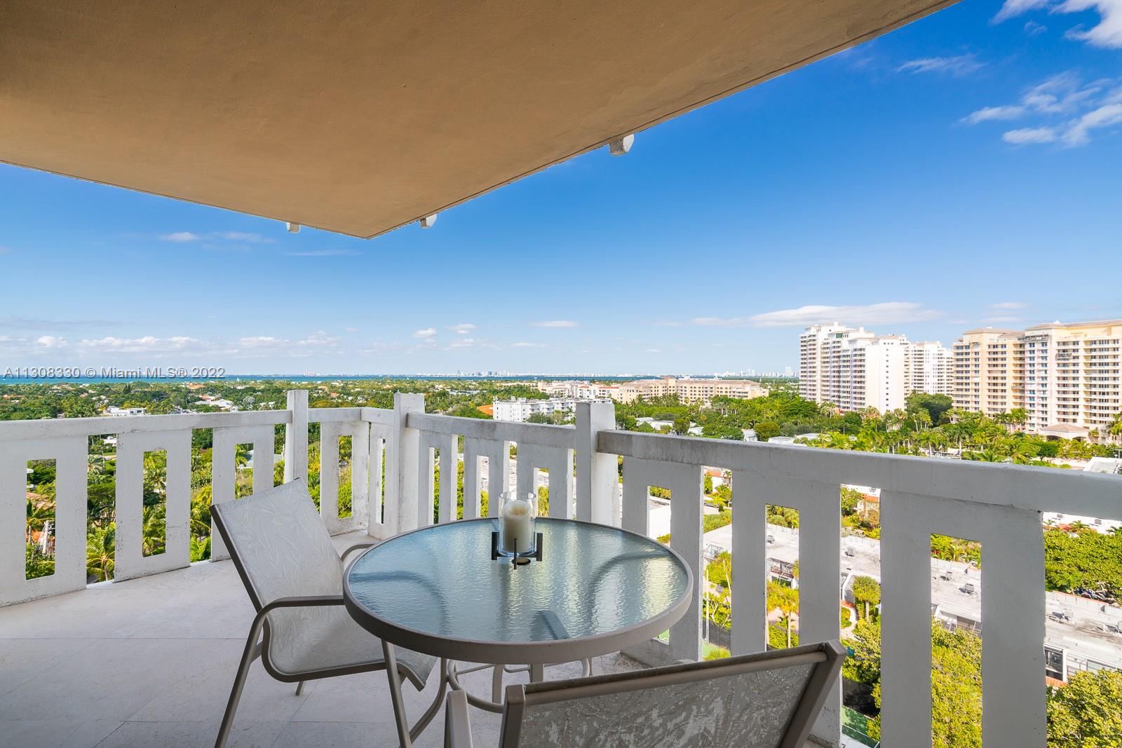 1121 Crandon Boulevard, Unit E1101 Key Biscayne, FL 33149 - Photo 5 of 31 a balcony with furniture and city view