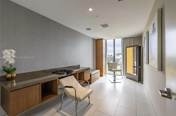 a room with furniture and window