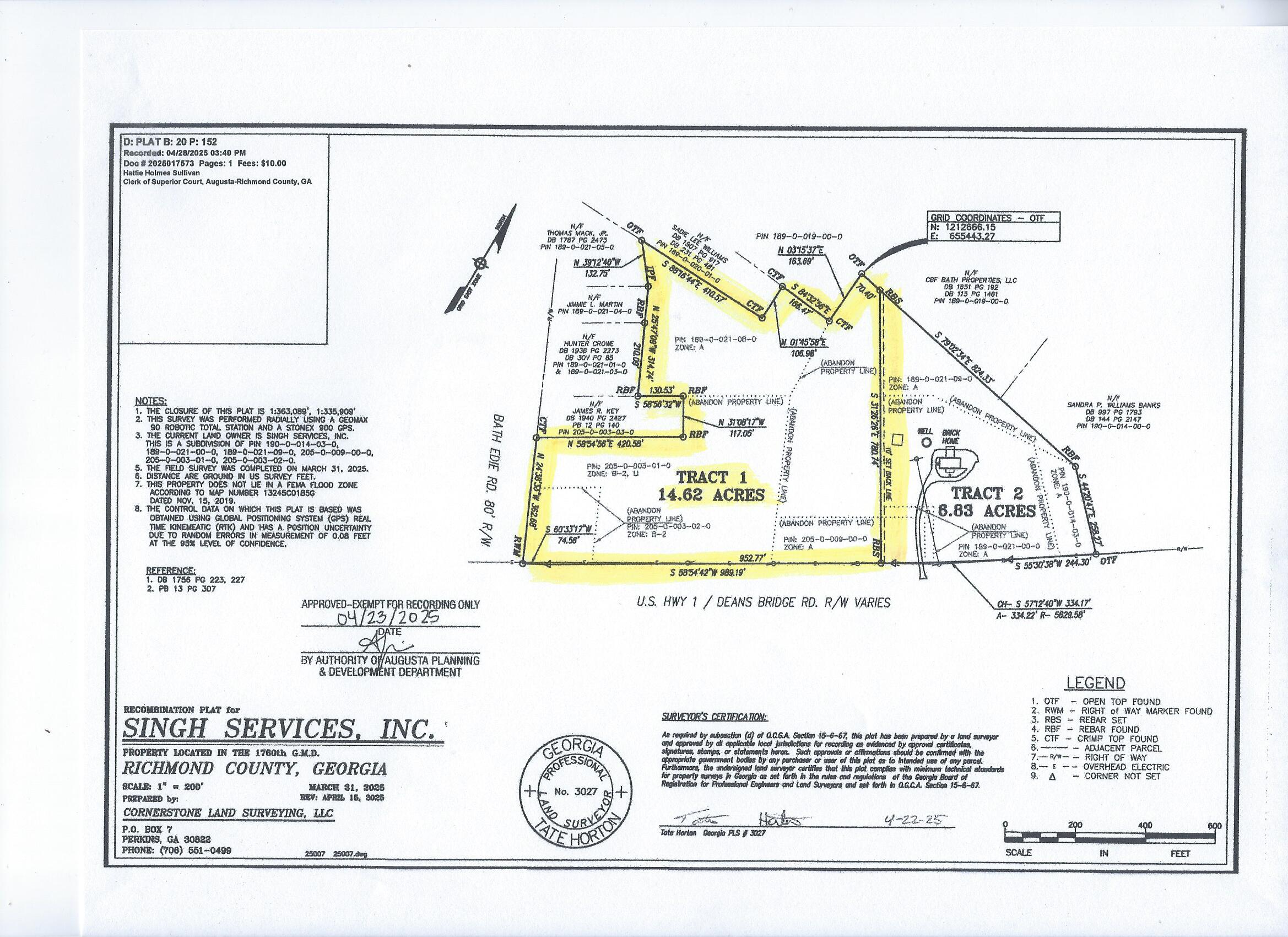 3974 Bath-Edie Road Blythe, GA 30805 - Photo 1 of 2 Highlited plat