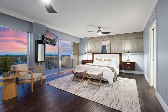 a bed room with a bed and a couch