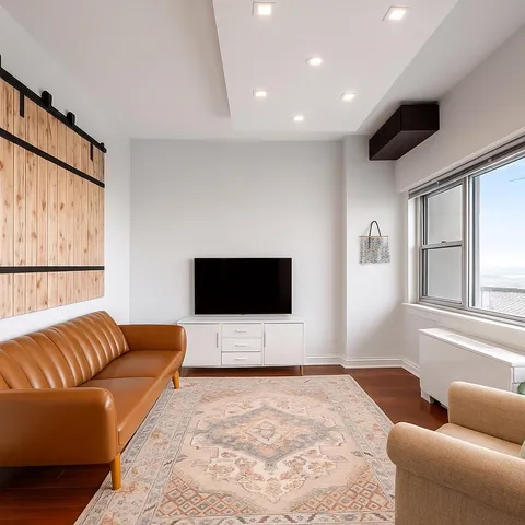 a living room with a couch and a flat screen tv