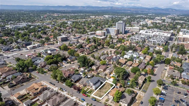 an aerial view of multiple house