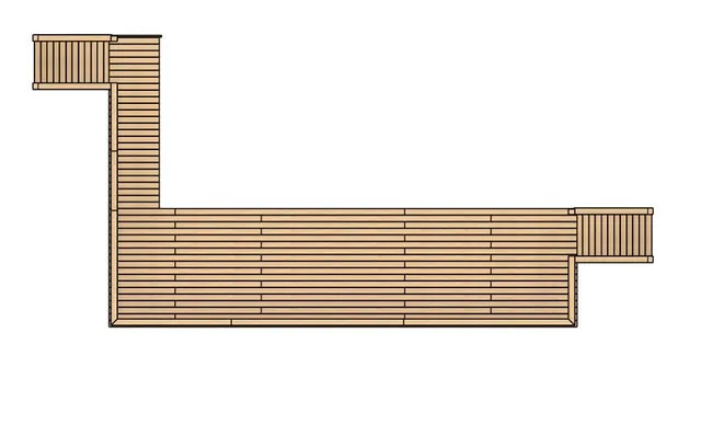 a side view of a building