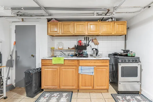 a utility room with shower