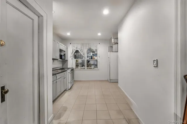 a view of a chandelier in a room