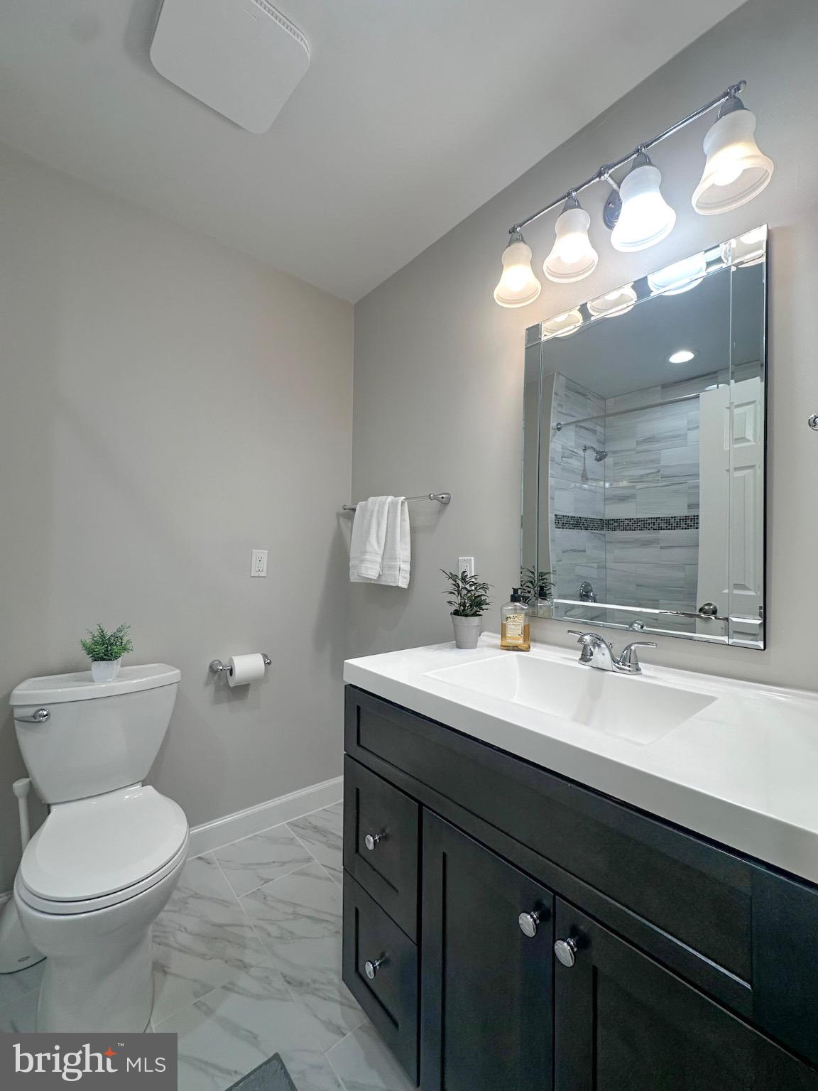 2158 Golf Course Drive Reston, VA 20191 - Photo 26 of 35 a bathroom with a sink a toilet and a mirror