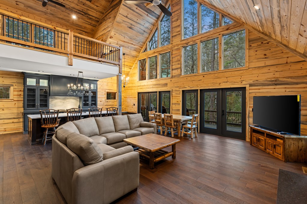 46 Rivers End Way Suches, GA 30572 - Photo 3 of 76 a outdoor living space with patio furniture and a flat screen tv