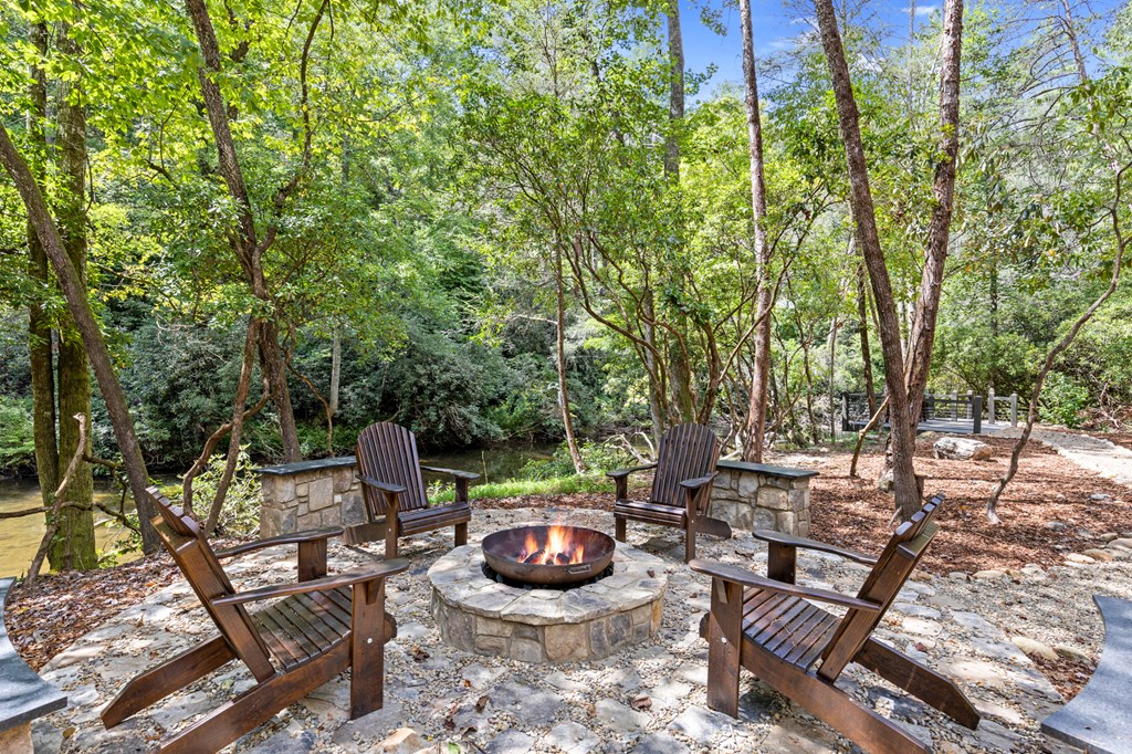46 Rivers End Way Suches, GA 30572 - Photo 40 of 76 a view of a backyard with sitting area