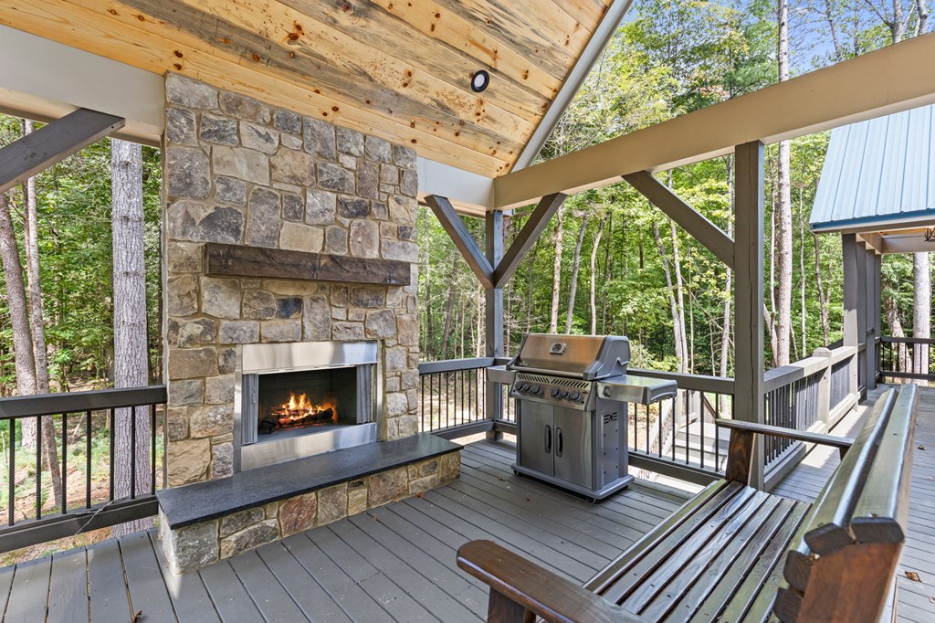 46 Rivers End Way Suches, GA 30572 - Photo 52 of 76 a living room with furniture and a fireplace