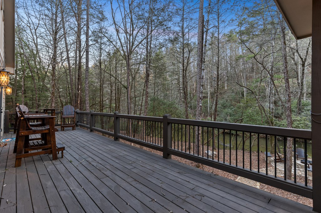 46 Rivers End Way Suches, GA 30572 - Photo 64 of 76 a view of a wooden deck with chairs