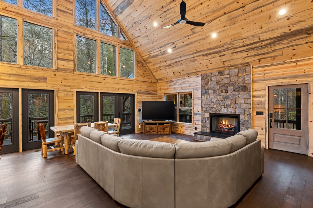 46 Rivers End Way Suches, GA 30572 - Photo 9 of 76 a view of a livingroom with furniture and a fireplace
