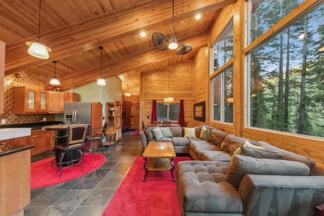 a building outdoor space with patio furniture