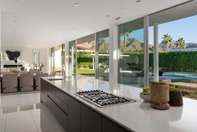 a kitchen with counter top space