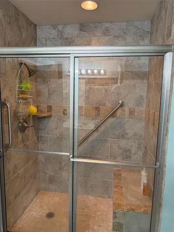a bathroom with a shower