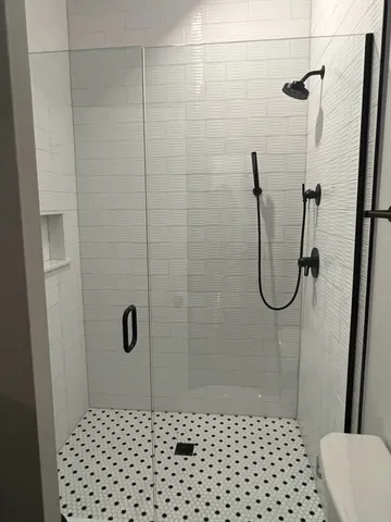 a bathroom with a shower