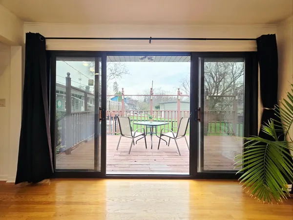 a view of a living room and a window