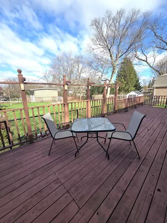 a view of a terrace with seating space