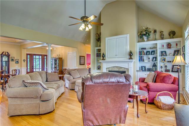 2364 Tom Fitzgerald Road Columbia, TN 38401 - Photo 7 of 20 Family room with built in bookcases, gas log ventless fireplace, entertainment cabinet for TV over fireplace and wonderful windows...open to kitchen and great for entertaining.
