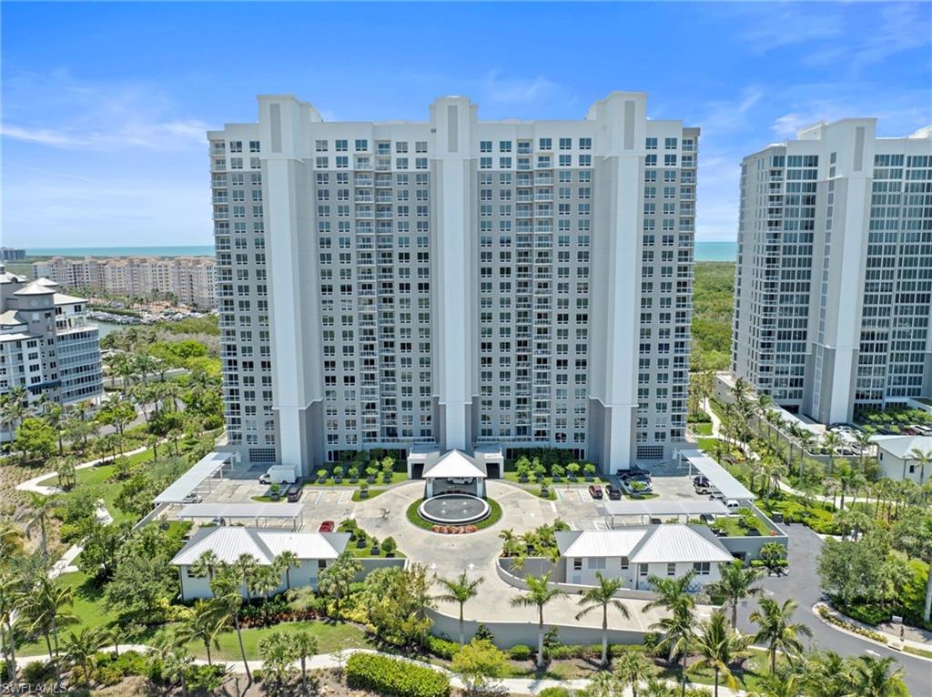 a view of a city with tall buildings