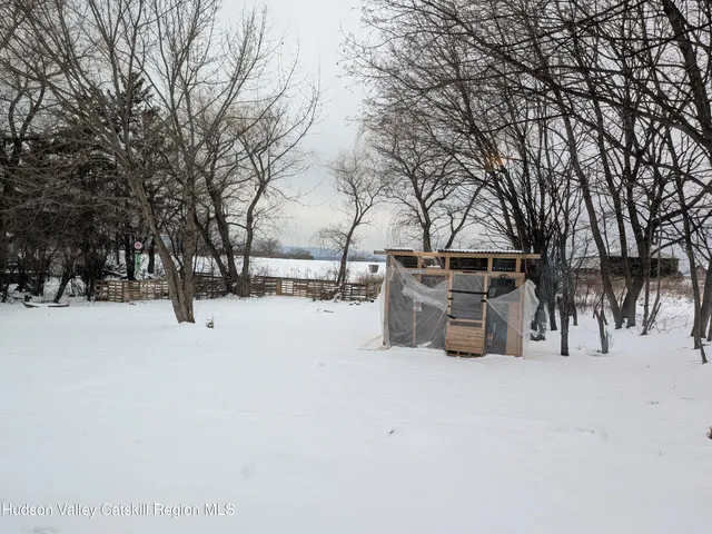 a street view covered with snow