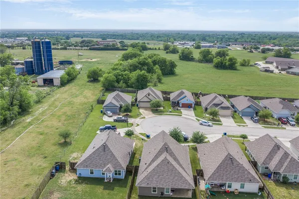 an aerial view of multiple house