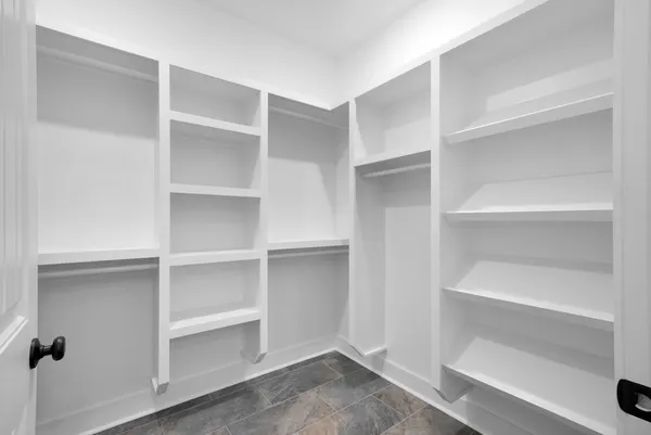 a view of an empty walk in closet