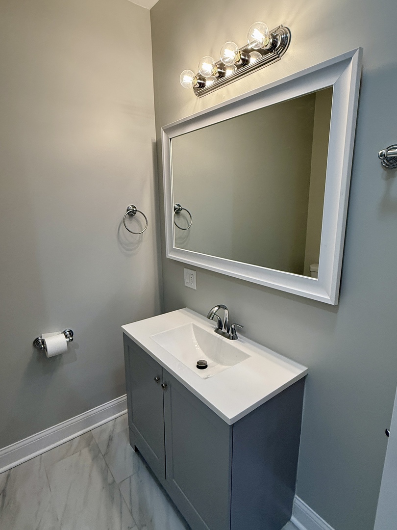 2003 South Allport Street, Unit 1 Chicago, IL 60608 - Photo 11 of 15 a bathroom with a sink and a mirror