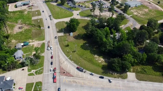 an aerial view of swimming pool