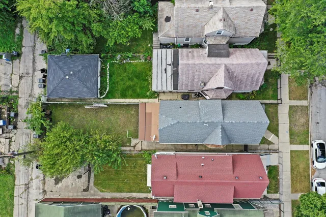 an aerial view of a house