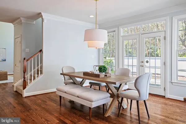 a view of entryway with wooden floor