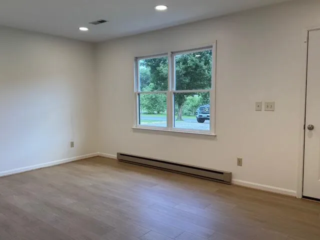 an empty room with a window