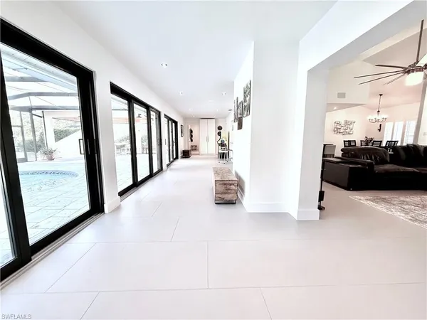 a view of a hallway with window