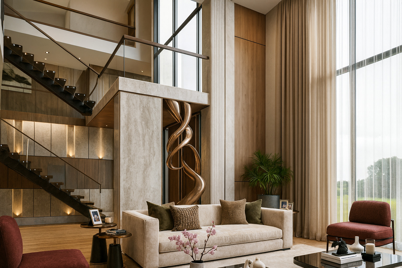 11 South Meyers Road Lombard, IL 60148 - Photo 8 of 50 a living room with furniture a floor to ceiling window and potted plant