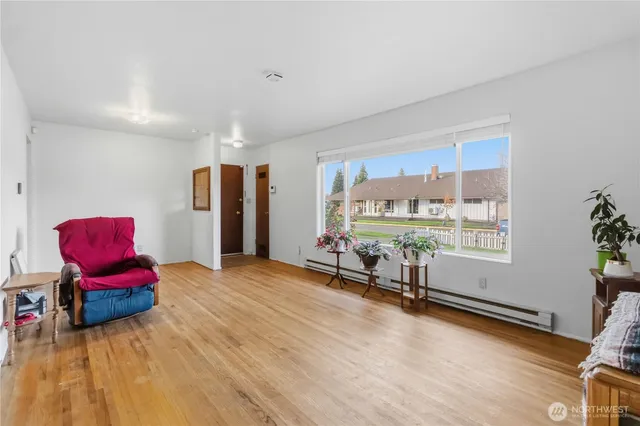 a room with furniture and a window