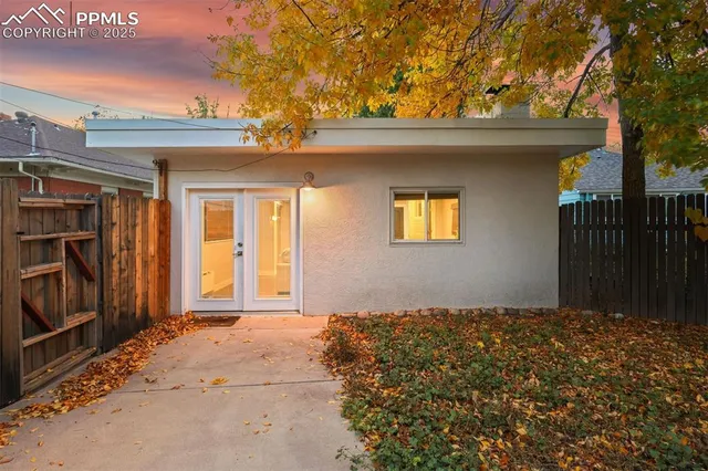an aerial view of residential building and green space