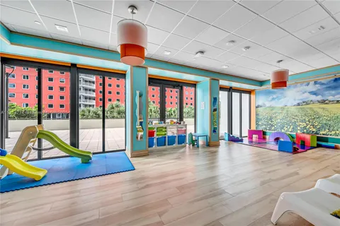 a view of a room with an ocean view