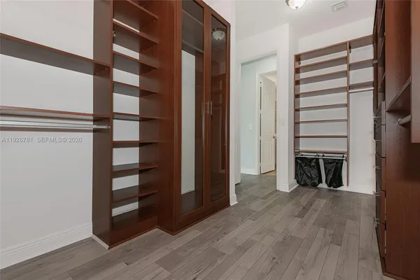 a view of a porch in front of a house